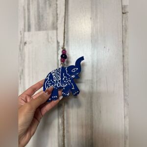 Handmade Elephant Hanging Wall Decor Boho Beaded String Art – Made in India